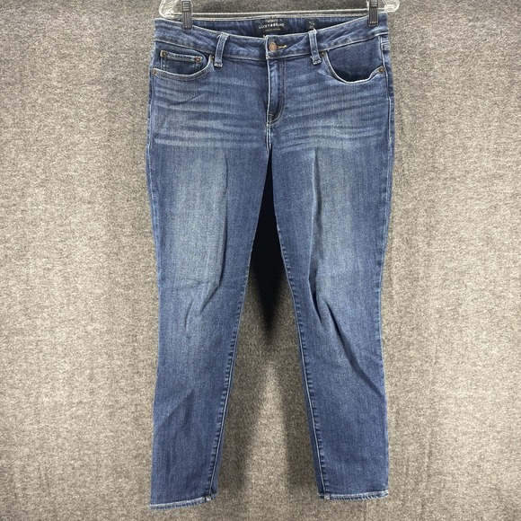 Lucky Brand Jeans Womens 12/32 Blue Lolita Boot‎ Ankle Cheville Mid Rise Stretch - Picture 1 of 16